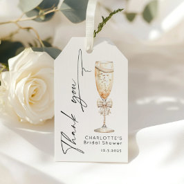 Pearls och Prosecco Pearl bow möhippa Tack Presentetikett