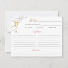 Pearls och Prosecco Recipe Card