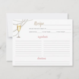 Pearls och Prosecco Recipe Card OSA Kort