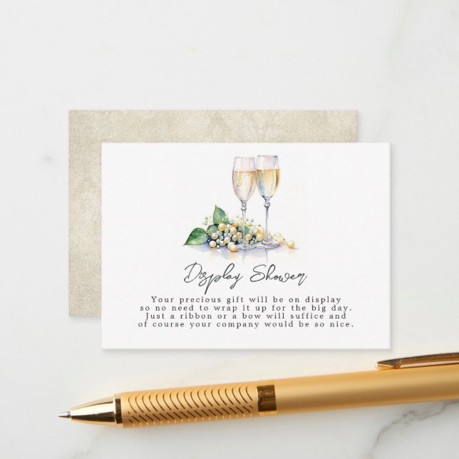 Pearls och Prosecco Visning Shower Tilläggskort (Fram/Back In Situ)