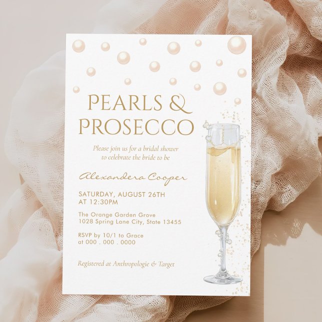 Pearls och Proseccos Möhippa Inbjudningar (Skapare uppladdad)