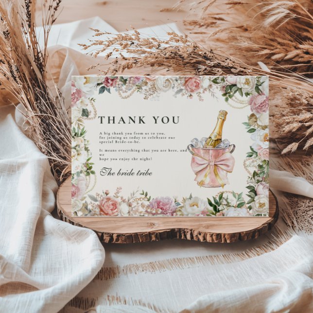 Pearls och Proseccos Möhippa Tack Kort (Skapare uppladdad)