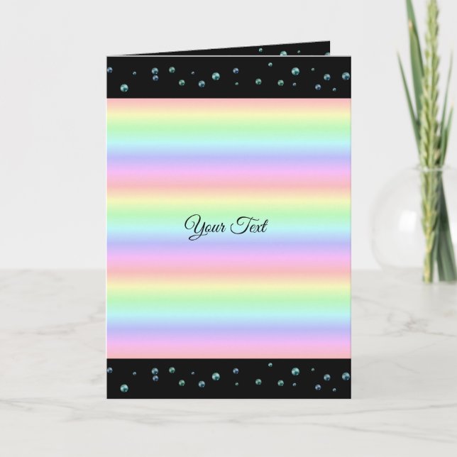 Pearls on Black and Rainbow Anteckningskort (Framsida)
