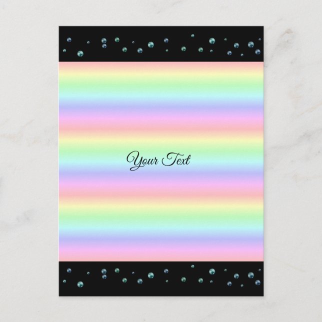 Pearls on Black and Rainbow Vykort (Framsida)