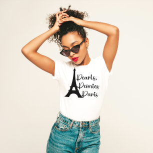 "Pearls, Peonies, Paris"-Elegant T Shirt