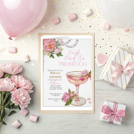 Pearls, Petals & Prosecco Bridal Shower Invitation Inbjudningar