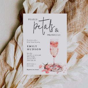 Pearls Petals & Prosecco Möhippa Inbjudningar
