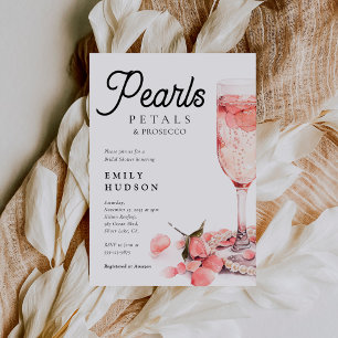 Pearls Petals & Prosecco Möhippa Inbjudningar