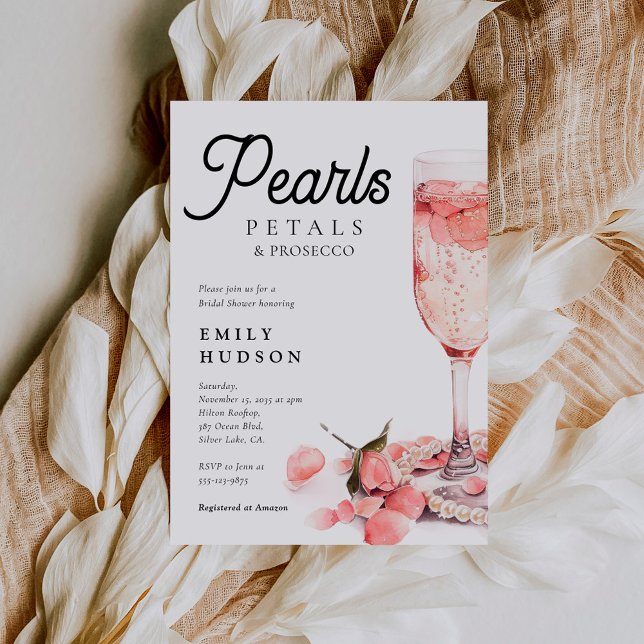 Pearls Petals & Prosecco Möhippa Inbjudningar (Skapare uppladdad)