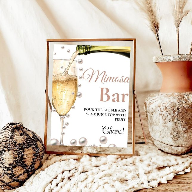 Pearls & Prosecco Bachelorette Mimosa Pub Sign Poster (Skapare uppladdad)