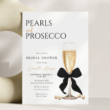 Pearls & Prosecco Black Bow Möhippa