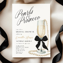 Pearls & Prosecco Black Bow Möhippa