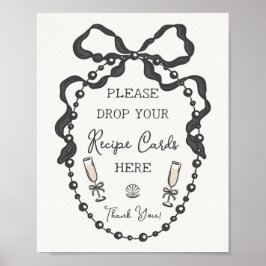 Pearls & Prosecco Black Coquette Bow Recipe Poster