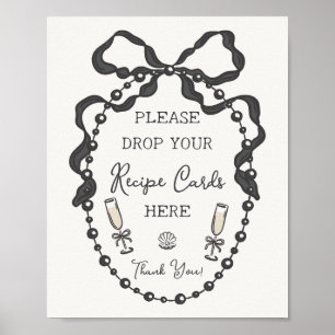 Pearls & Prosecco Black Coquette Bow Recipe Poster