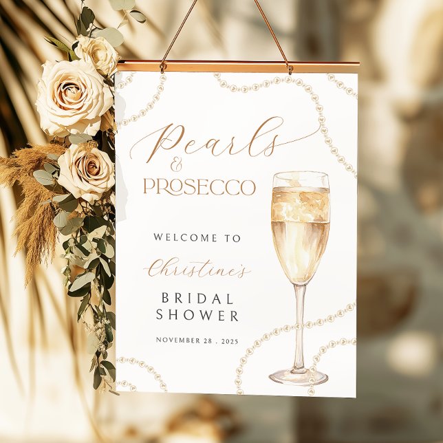 Pearls Prosecco Bridal Shower Poster Sign Digital (Skapare uppladdad)