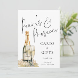 Pearls Prosecco Cards Gifts Sign-Möhippa Inbjudningar