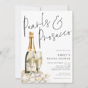 Pearls Prosecco Flaska Blommigt Möhippa Inbjudningar