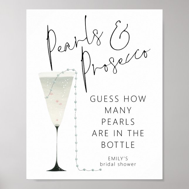 Pearls Prosecco gissar hur många Möhippor som spel Poster (Framsidan)