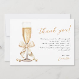 Pearls & Prosecco Guld Möhippa Tack Kort