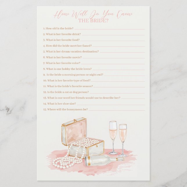 Pearls & Prosecco How Well Do You Know Her Game (Framsida)