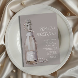 Pearls + Prosecco Inbjudningskort för möhippan