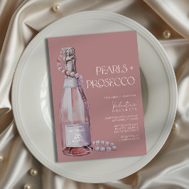 Pearls + Prosecco Inbjudningskort för möhippan