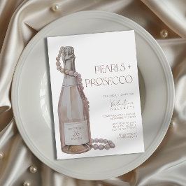 Pearls + Prosecco Inbjudningskort för möhippan