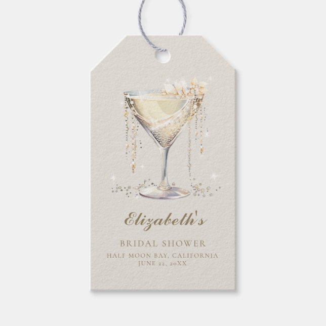 Pearls Prosecco Ivory Guld Cocktails Möhippa Presentetikett (Framsidan)