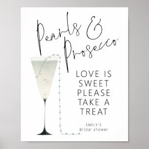 Pearls Prosecco Kärlek är Sweet Möhippa Poster