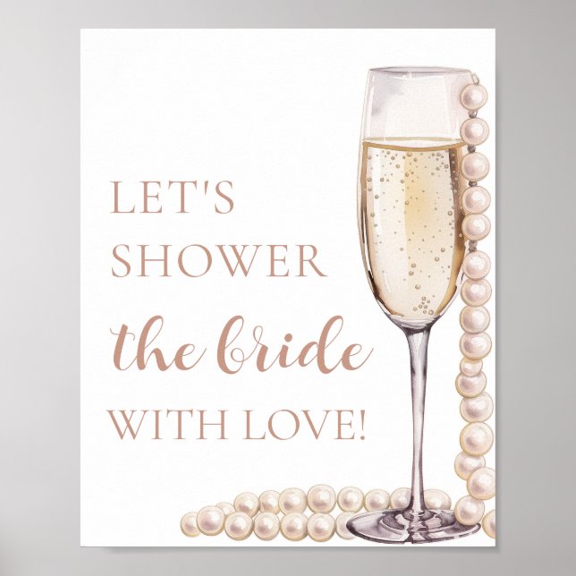 Pearls Prosecco Låt oss med Kärlek Poster (Framsidan)