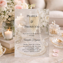 Pearls Prosecco luxury Bridal Shower Inbjudningar