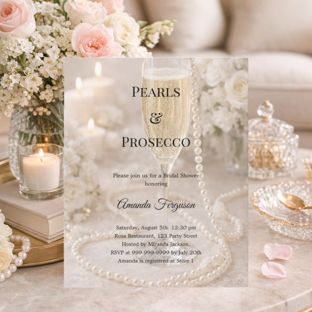 Pearls Prosecco luxury Bridal Shower invitation (Skapare uppladdad)