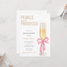 Pearls & Prosecco Minimal Möhippa Inbjudningar