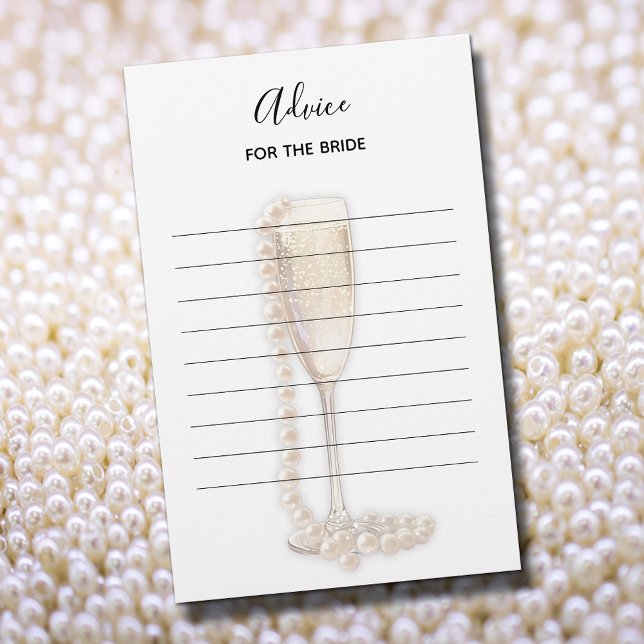 Pearls & Prosecco Möhippa Advice for Bride (Pearls & Prosecco Advice for the Bride Game, 5.5" x 8.5" light weight sheets)