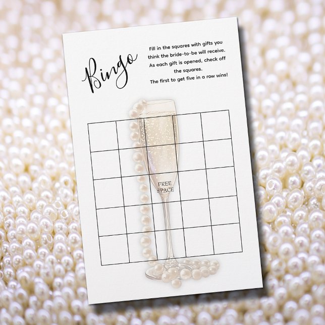 Pearls & Prosecco Möhippa Bingo Game (Pearls & Prosecco Bingo Game, 5.5" x 8.5" light weight sheets)