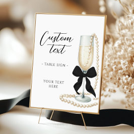 Pearls & Prosecco Möhippa Bord-tecken Poster