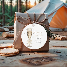 Pearls & Prosecco-Möhippa Gåvor Etiketter