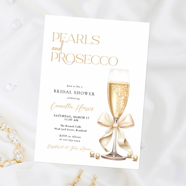 Pearls & Prosecco-Möhippa Inbjudningar (Skapare uppladdad)