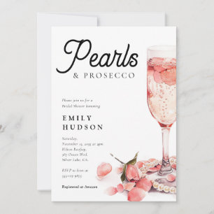 Pearls & Prosecco-Möhippa Inbjudningar