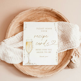 Pearls & Prosecco Möhippa Recept Cards Sign, Recep Poster