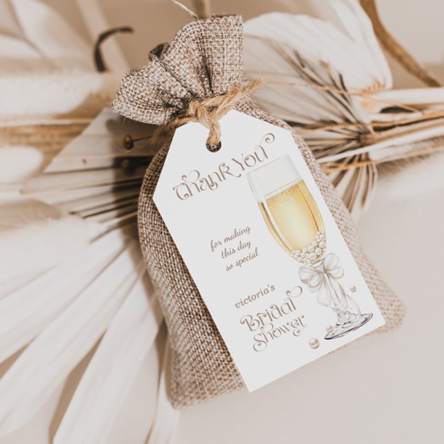 Pearls & Prosecco Möhippa Tack Presentetikett (Skapare uppladdad)
