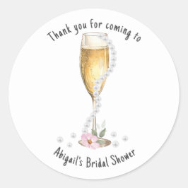 Pearls & Prosecco Möhippa Tack Runt Klistermärke