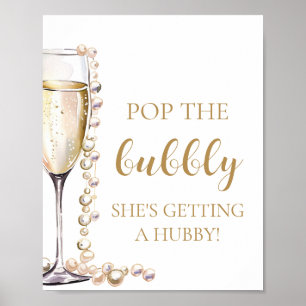 Pearls Prosecco pop den bubblor hon håller på att Poster