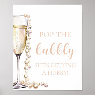 Pearls Prosecco pop den bubblor hon håller på att Poster
