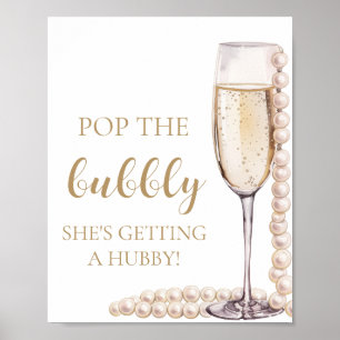 Pearls Prosecco pop den bubblor hon håller på att Poster