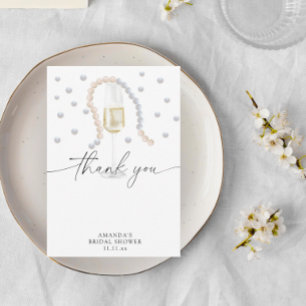 Pearls & Prosecco - tack för möhippan Kort