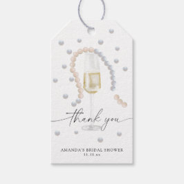 Pearls & Prosecco - tack för möhippan Presentetikett