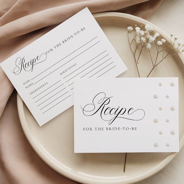 Pearls Recipe Card for the Bride to Be Tilläggskort (Skapare uppladdad)