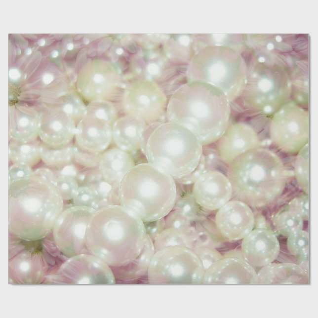 Pearls Rosa Daisy Presentpapper (Platt)
