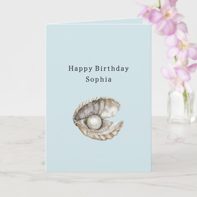 Pearls Shell Birthday  Kort (Orkide)